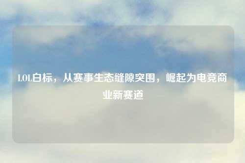 LOL白标,从赛事生态缝隙突围,崛起为电竞商业新赛道