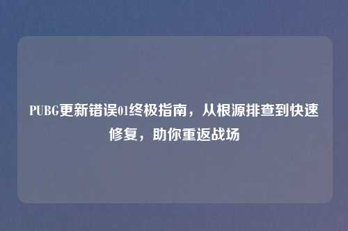 PUBG更新错误01终极指南，从根源排查到快速修复，助你重返战场