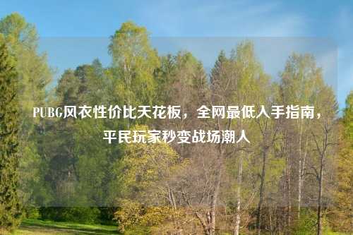 PUBG风衣性价比天花板，全网更低入手指南，平民玩家秒变战场潮人