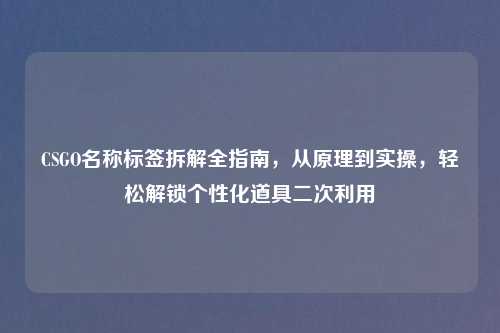CSGO名称标签拆解全指南，从原理到实操，轻松解锁个性化道具二次利用