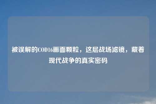 被误解的COD16画面颗粒,这层战场滤镜,藏着现代战争的真实密码