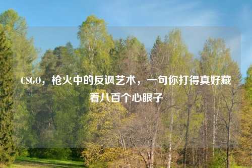 CSGO,枪火中的反讽艺术,一句你打得真好藏着八百个心眼子