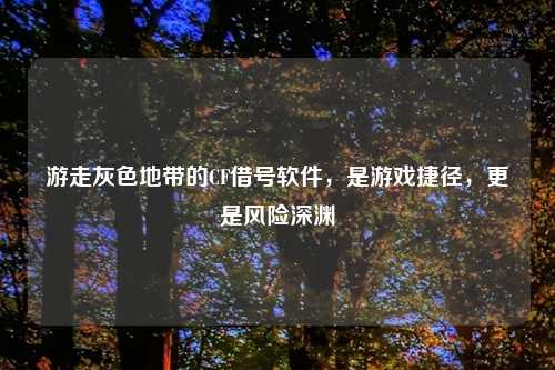 游走灰色地带的CF借号软件，是游戏捷径，更是风险深渊