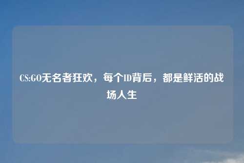 CS:GO无名者狂欢,每个ID背后,都是鲜活的战场人生