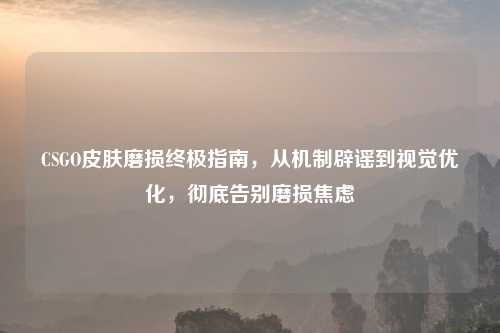 CSGO皮肤磨损终极指南，从机制辟谣到视觉优化，彻底告别磨损焦虑