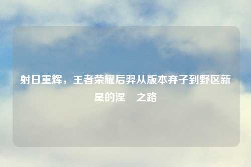 射日重辉，王者荣耀后羿从版本弃子到野区新星的涅槃之路