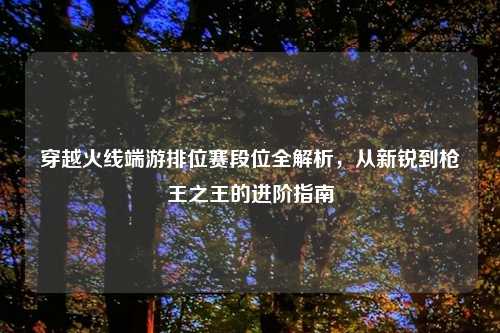 穿越火线端游排位赛段位全解析，从新锐到枪王之王的进阶指南
