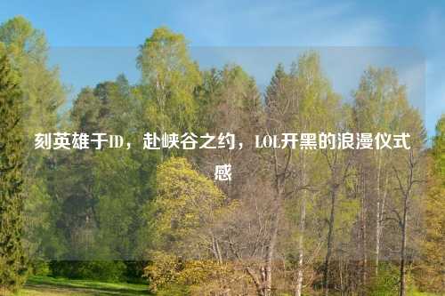 刻英雄于ID，赴峡谷之约，LOL开黑的浪漫仪式感