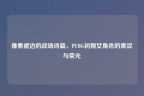 像素裙边的战场诗篇，PUBG初期女角色的青涩与荣光