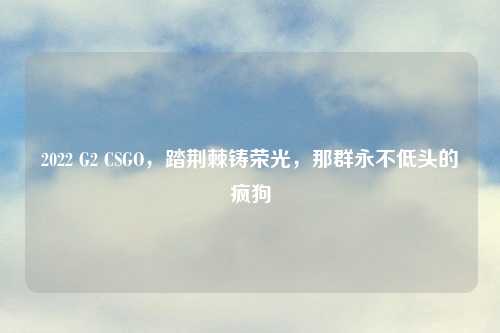 2022 G2 CSGO，踏荆棘铸荣光，那群永不低头的疯狗