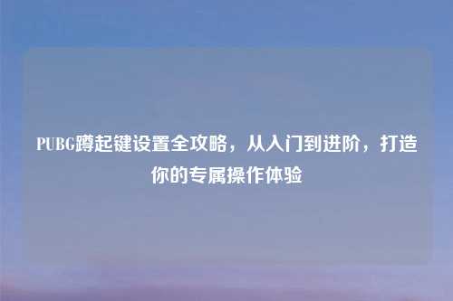 PUBG蹲起键设置全攻略,从入门到进阶,打造你的专属操作体验