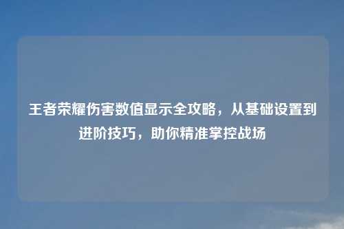 王者荣耀伤害数值显示全攻略，从基础设置到进阶技巧，助你精准掌控战场