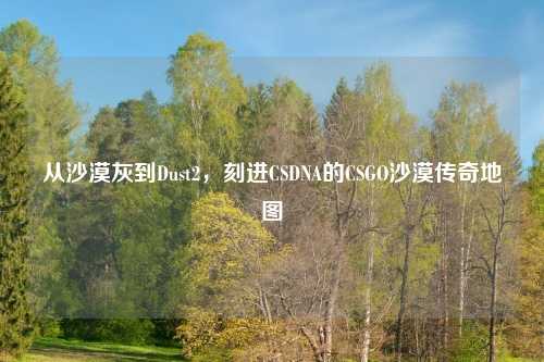 从沙漠灰到Dust2，刻进CSDNA的CSGO沙漠传奇地图