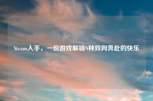 Steam入手，一份游戏解锁N种双向奔赴的快乐