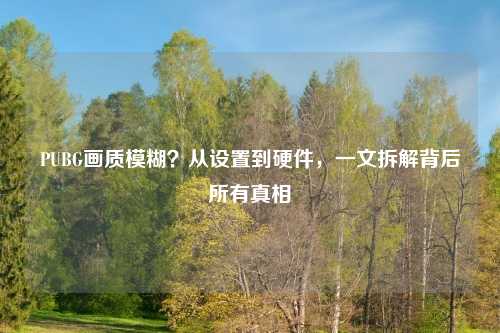 PUBG画质模糊?从设置到硬件,一文拆解背后所有真相