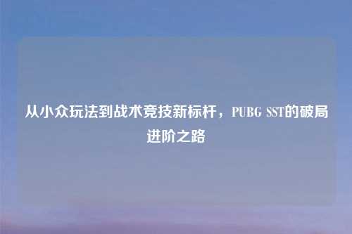 从小众玩法到战术竞技新标杆,PUBG SST的破局进阶之路