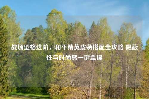 战场型格进阶，和平精英皮装搭配全攻略 隐蔽性与时尚感一键拿捏