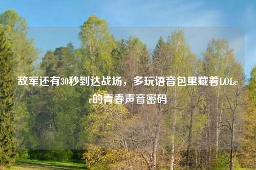 敌军还有30秒到达战场，多玩语音包里藏着LOLer的青春声音密码