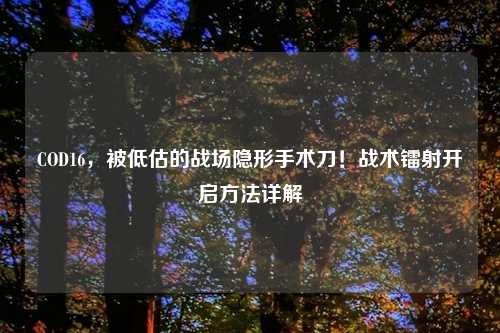 COD16，被低估的战场隐形手术刀！战术镭射开启     详解