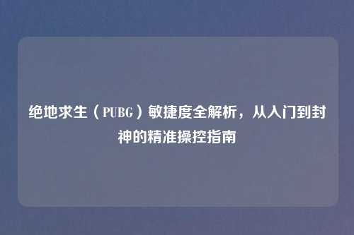 绝地求生(PUBG)敏捷度全解析,从入门到封神的精准操控指南