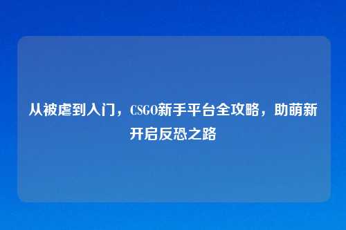 从被虐到入门，CSGO新手平台全攻略，助萌新开启反恐之路