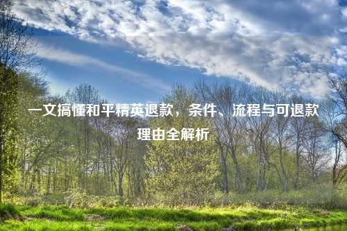 一文搞懂和平精英退款，条件、流程与可退款理由全解析
