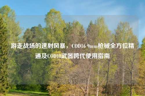 游走战场的速射风暴，COD16 9mm枪械全方位精通及COD18武器跨代使用指南