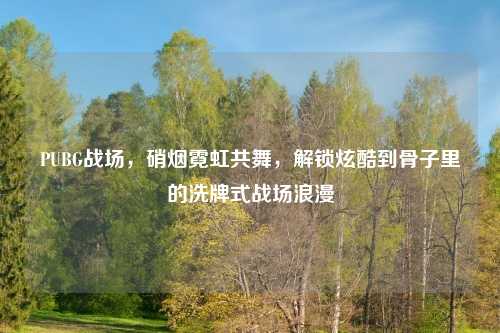PUBG战场，硝烟霓虹共舞，解锁炫酷到骨子里的洗牌式战场浪漫