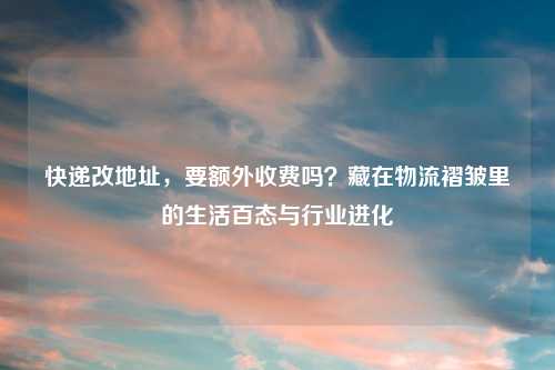 快递改地址，要额外收费吗？藏在物流褶皱里的生活百态与行业进化
