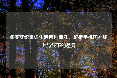 虚实交织重识生活两种面孔，解析手机国补线上与线下的差异