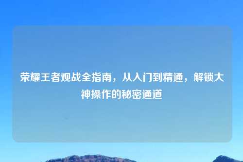 荣耀王者观战全指南，从入门到精通，解锁大神操作的秘密通道