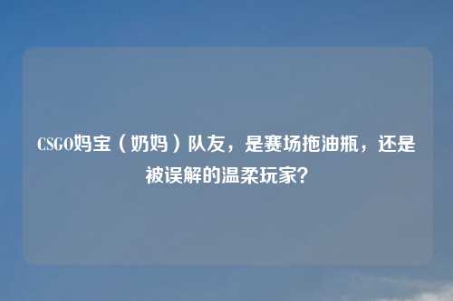 CSGO妈宝(奶妈)队友,是赛场拖油瓶,还是被误解的温柔玩家?