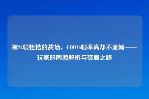 被24帧桎梏的战场,COD16帧率高却不流畅——玩家的困境解析与破局之路