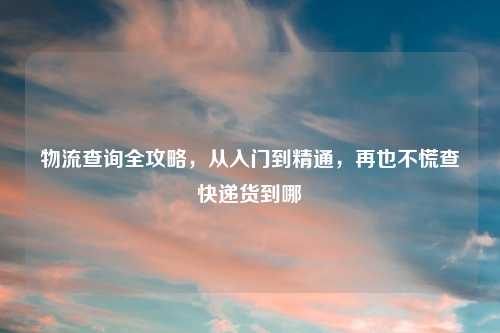 物流查询全攻略，从入门到精通，再也不慌查快递货到哪