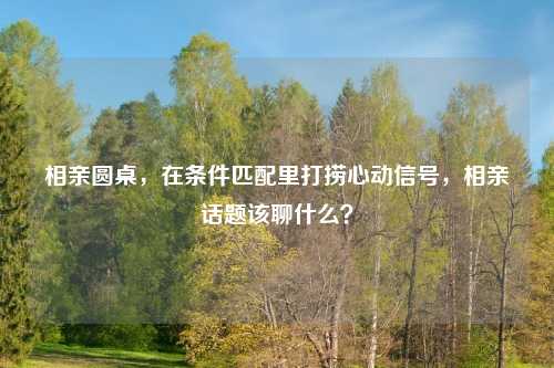 相亲圆桌，在条件匹配里打捞心动信号，相亲话题该聊什么？