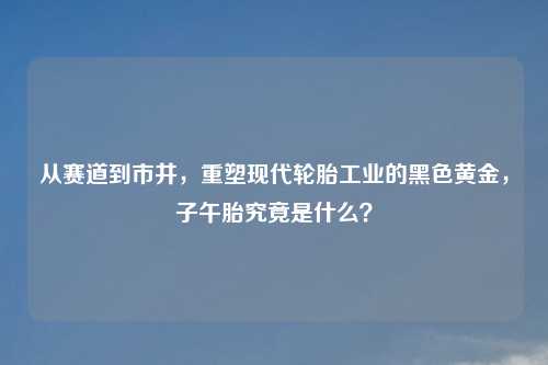 从赛道到市井,重塑现代轮胎工业的黑色黄金,子午胎究竟是什么?