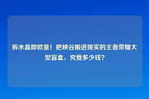拆水晶即欧皇!把峡谷搬进现实的王者荣耀大型盲盒,究竟多少钱?