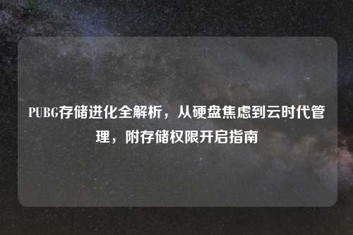 PUBG存储进化全解析，从硬盘焦虑到云时代管理，附存储权限开启指南