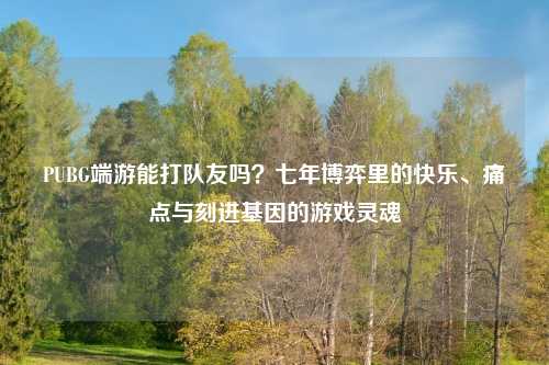 PUBG端游能打队友吗？七年博弈里的快乐、痛点与刻进基因的游戏灵魂