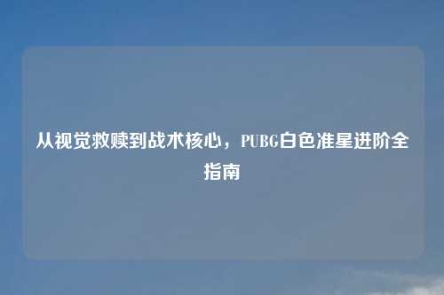 从视觉救赎到战术核心,PUBG白色准星进阶全指南