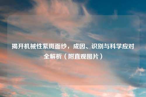 揭开机械性紫斑面纱，成因、识别与科学应对全解析（附直观图片）