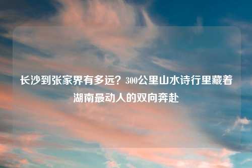 长沙到张家界有多远？300公里山水诗行里藏着湖南最动人的双向奔赴