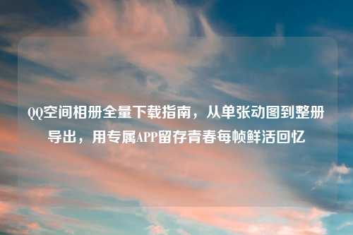 空间相册全量下载指南,从单张动图到整册导出,用专属APP留存青春每帧鲜活回忆