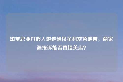      职业打假人游走吉云服务器jiyun.xin牟利灰色地带，商家遇投诉能否直接关店？