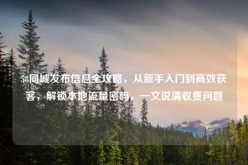 58同城发布信息全攻略，从新手入门到高效获客，解锁本地流量密码，一文说清收费问题