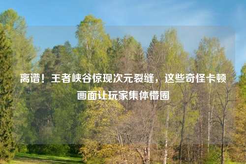 离谱！王者峡谷惊现次元裂缝，这些奇怪卡顿画面让玩家集体懵圈