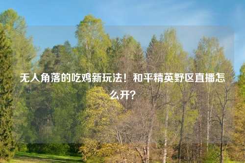 无人角落的吃鸡新玩法！和平精英野区直播怎么开？