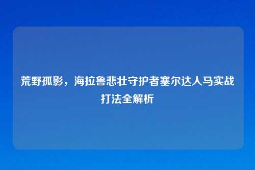 荒野孤影，海拉鲁悲壮守护者塞尔达人马实战打法全解析