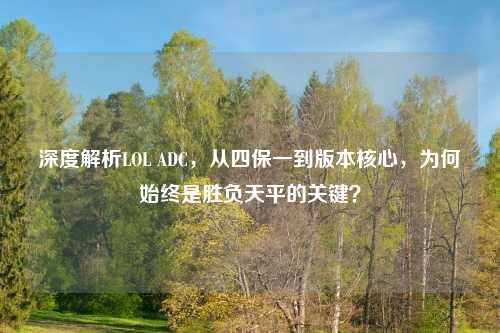 深度解析LOL ADC，从四保一到版本核心，为何始终是胜负天平的关键？