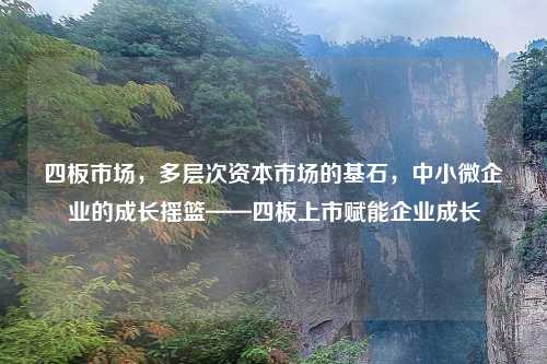 四板市场，多层次资本市场的基石，中小微企业的成长摇篮——四板上市赋能企业成长